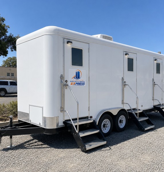 Luxury restroom trailer rental in Los Angeles, CA