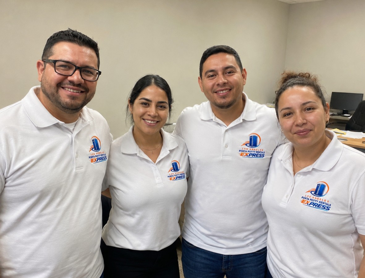 The Los Angeles Porta Potty Rentals Express team at the Olympic Blvd office
